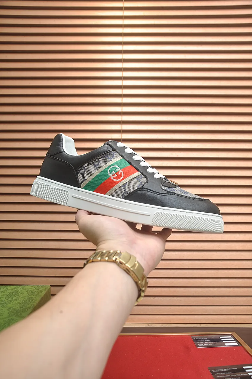 Men's men's shoes💰420💶[GUCCI Gucci] official website 1:1 men's sports shoes are now on the market, using original Gucci fabric + gluten lining, plus the official website original 1:1 comfortable outsole. Fashionable and versatile, super comfortable and breathable. 5 colors available, standard shoe size 38/45 (custom-made sizes 45 are non-refundable)